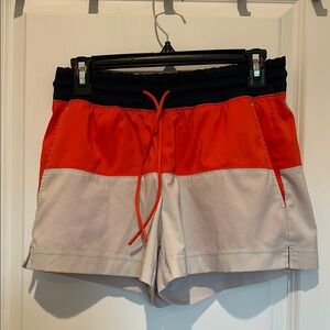Athleta Women's Athletic Shorts - Orange, Black, and Cream